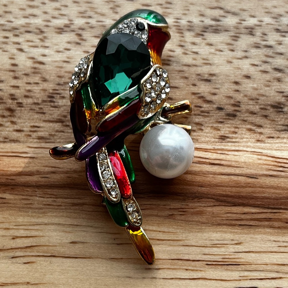 Colorful Parrot Bird Brooch